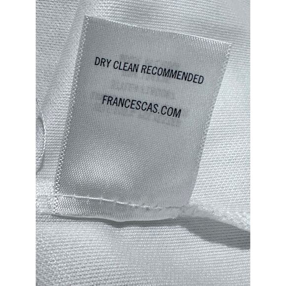 Francesca's A-Line Mini Dress M White Striped V Neck Sleeveless Lace‎ Trim Mesh - Picture 7 of 9